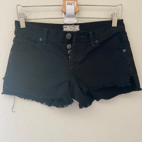 Free People Pants - Free People Women's Black Denim Shorts Sz 24